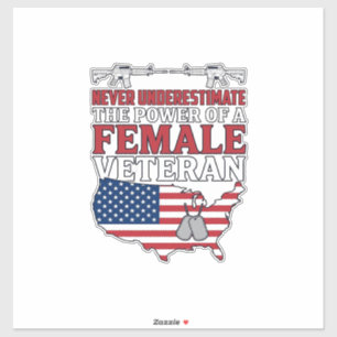 Female Veteran Power Patriotic Vintage Shirt Desig