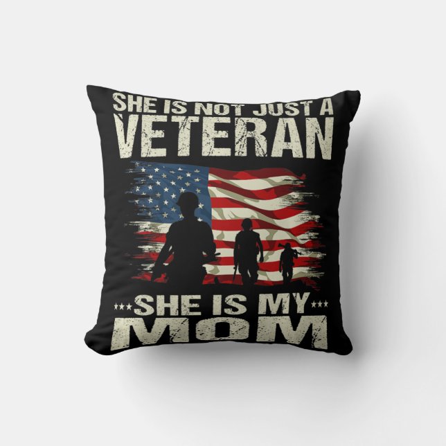 Female Veteran's Kids  She is not just a veteran S Cushion (Front)