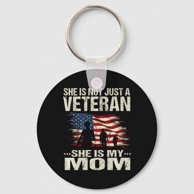 Female Veteran's Kids  She is not just a veteran S Key Ring (Front)
