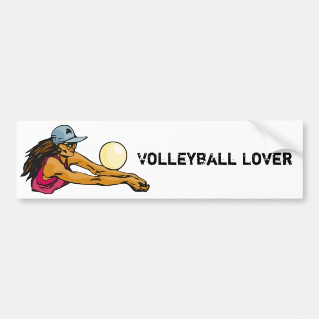 Female Volleyball Player Bumper Sticker (Front)