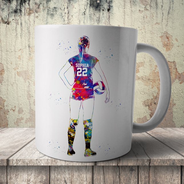 Female Volleyball Player Coffee Mug (Creator Uploaded)