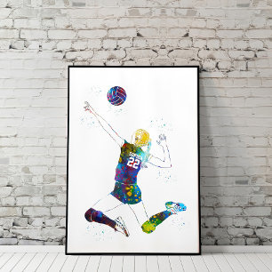  Female Volleyball Player Poster