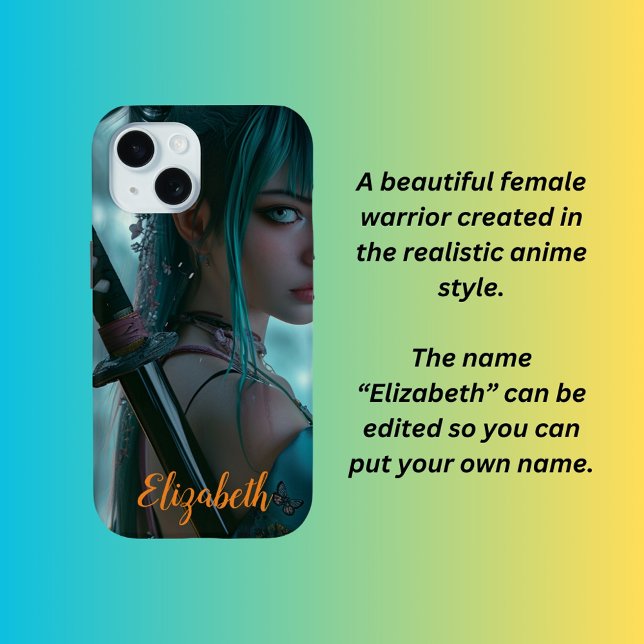 Female warrior, anime style  Case-Mate iPhone case (Creator Uploaded)