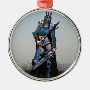 Female Warrior Metal Tree Decoration