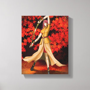 Female Warrior with Sword Canvas Print