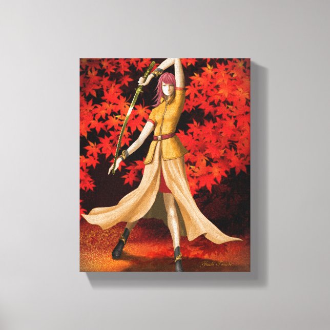 Female Warrior with Sword Canvas Print (Front)