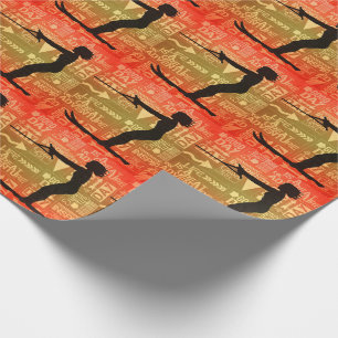 Female Water Skier Great Adventure Typography Wrapping Paper