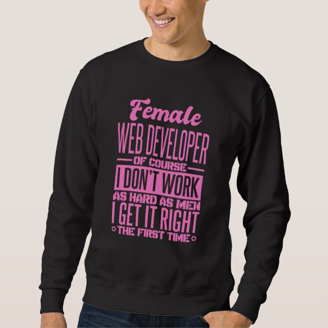Female Web Developer Get It Right The First Time Sweatshirt (Front)