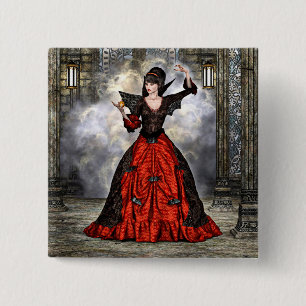 Female Wizard 15 Cm Square Badge