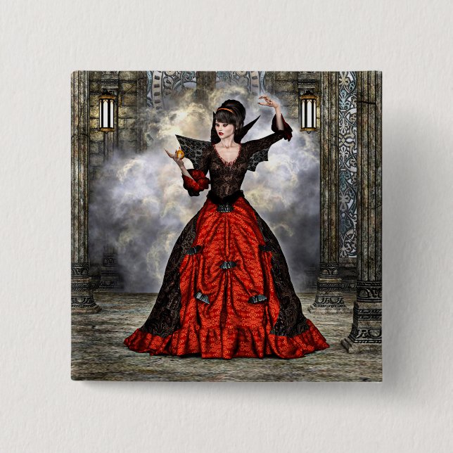 Female Wizard 15 Cm Square Badge (Front)