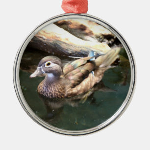 Female Wood Duck Metal Tree Decoration