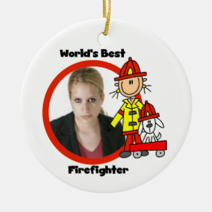 Female World's Best Firefighter Ornament
