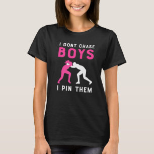 Female Wrestler Girl Motif Wrestling T-Shirt
