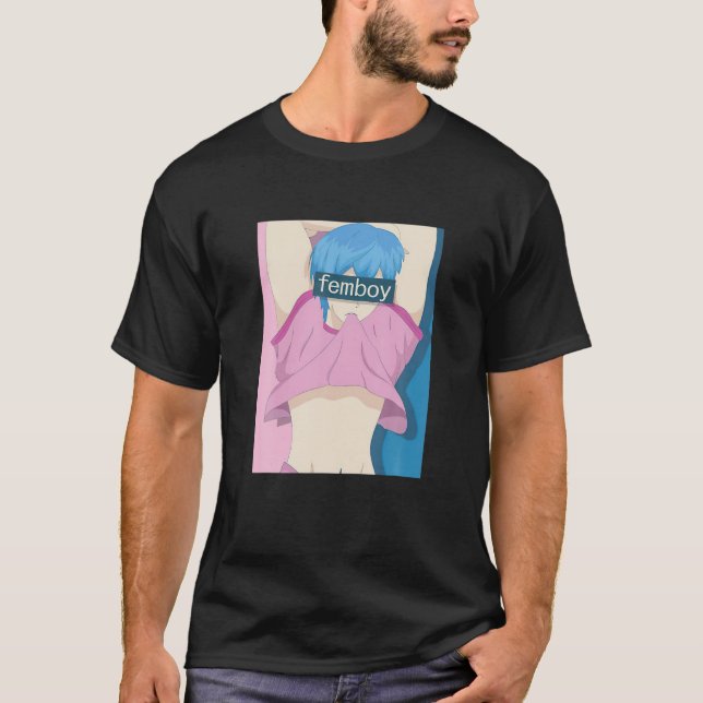 Femboy Aesthetic Pastel Gay Yaoi Anime Boy Crossdr T-Shirt (Front)