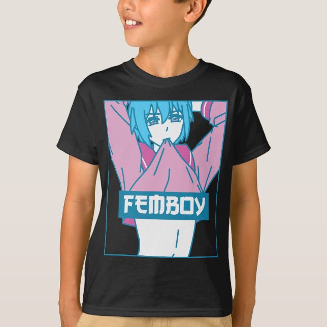 Femboy Aesthetic Pastel Yaoi Anime Boy Crossdressi T-Shirt (Front)