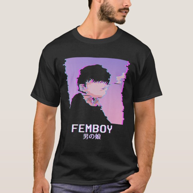 Femboy Japanese Emo Vaporwave Aesthetic LGBTQ Gay T-Shirt (Front)