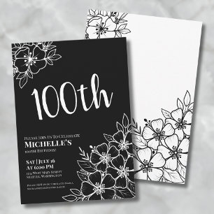 Feminine 100th Birthday Party Invitation