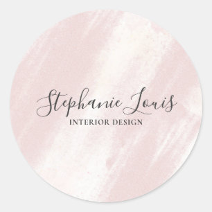 Feminine Abstract Blush Pink Beauty Boho Classic Round Sticker