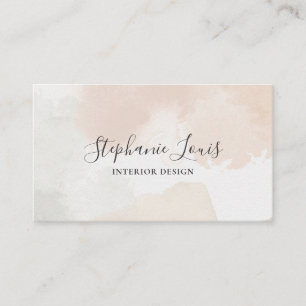 Feminine Abstract Watercolor Paint splotches Boho Calling Card