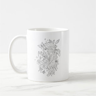 Feminine Aesthetic Portrait Design Coffee Mug