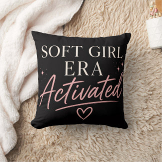 Feminine Aesthetic Soft Girl Era Black Cushion