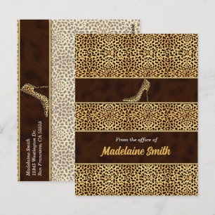 Feminine and Classy Cheetah Print and Stiletto Postcard