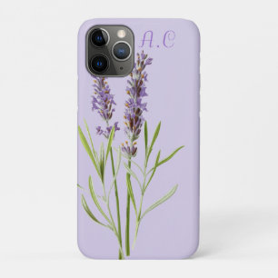 Feminine and Girly Lavender Purple Monogram iPhone 11 Pro Case