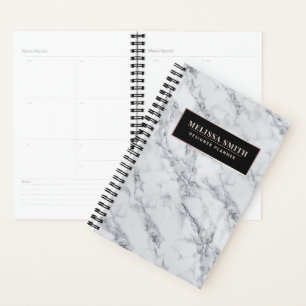 Feminine and minimal White Marble Planner