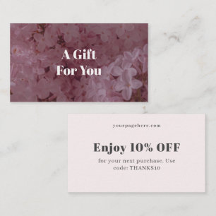 Feminine and romantic pink lilac discount card
