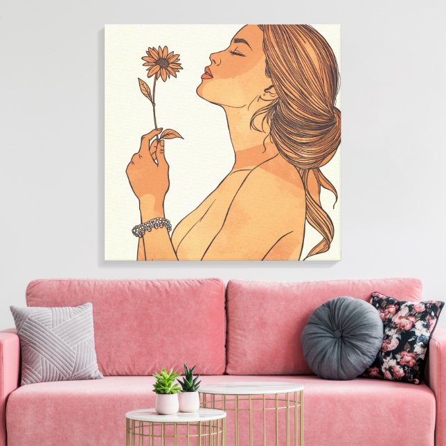 Feminine Beauty Minimalist Canvas Print (Insitu(LivingRoom))