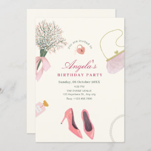 Feminine birthday invitation