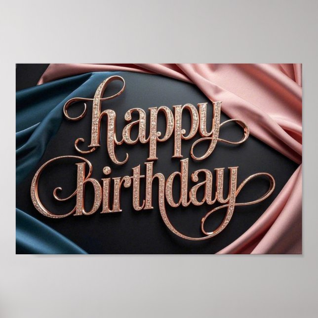 Feminine birthday luxurious elegant extravagant poster (Front)