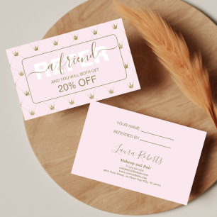 Feminine Blush Crown Style Referral Card