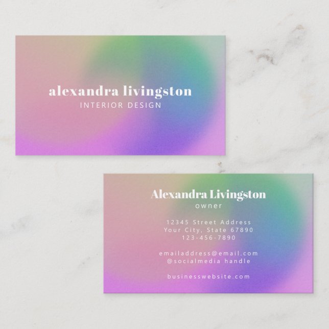 Feminine Blush Lavender Custom Woman Entrepreneur Business Card (Front/Back)