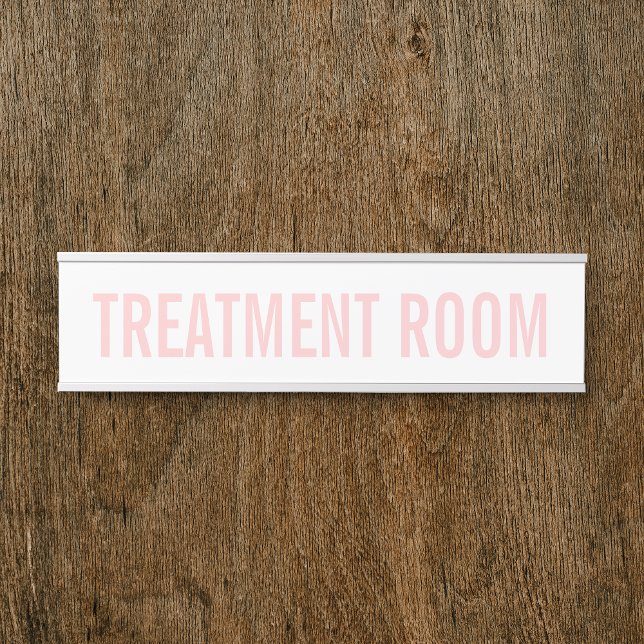 Feminine Blush Pink & White Beauty Salon Room Door Sign (Feminine blush pink and white door sign)