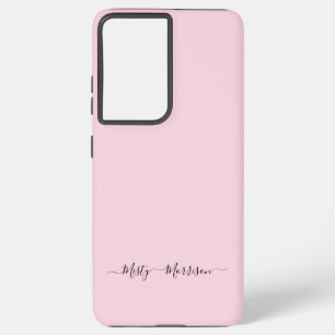Feminine Blush Pink with Script Custom Name Samsung Galaxy Case