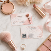 Feminine Blush Rose Gold Beauty Salon Rewards