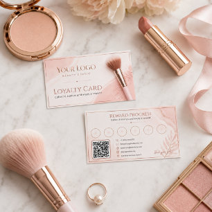Feminine Blush Rose Gold Beauty Salon Rewards Loyalty Card