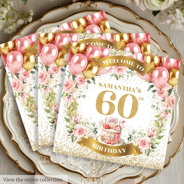 Feminine Boho 60th Birthday Napkins Gold Details (Feminine Boho 60th Birthday Napkins Gold Details

)