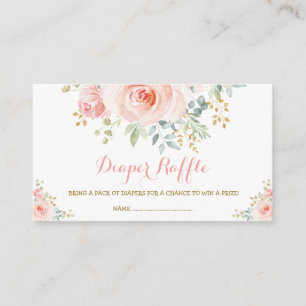 Feminine Boho Blush Floral Pink Roses Baby Shower Enclosure Card