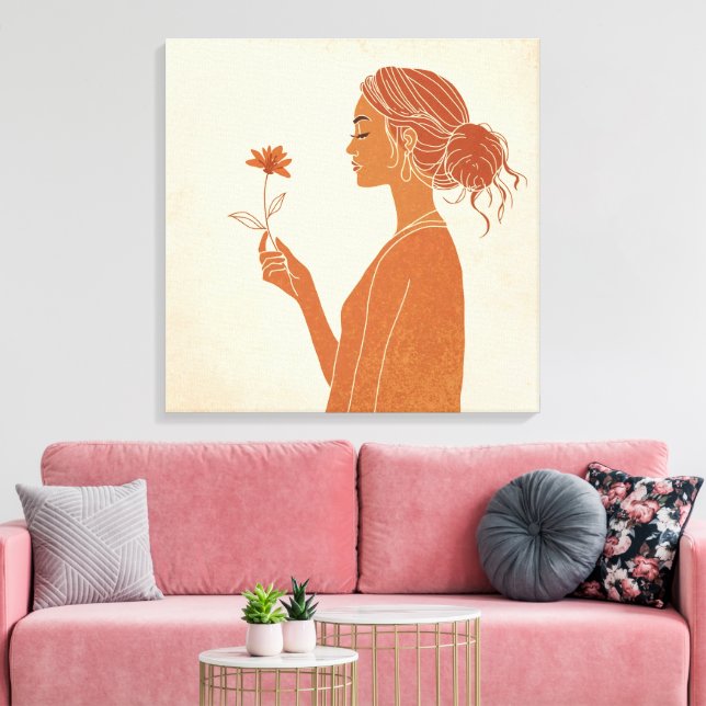 Feminine Boho Portrait Canvas Print (Insitu(LivingRoom))
