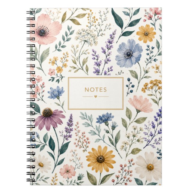 Feminine Botanical Wildflower Notebook (Front)