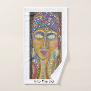 Feminine Buddha original art Hand Towel