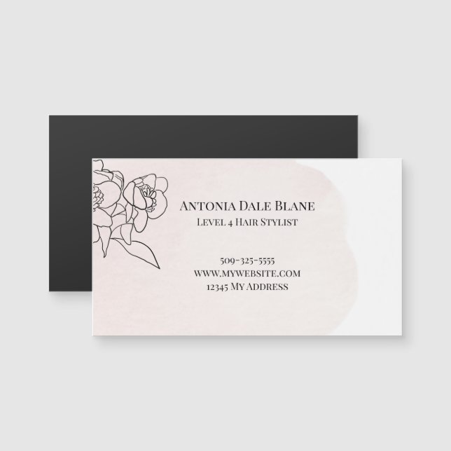 Feminine Business Magnet business card size (Front/Back)
