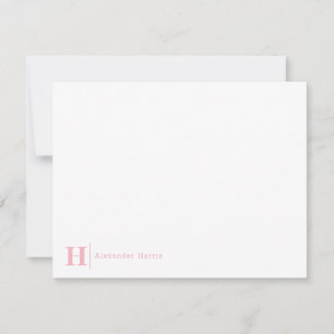 Feminine Business Monogram Line Blush Light Pink Card