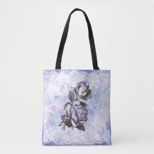 *~* Feminine Celestial  Space Roses  & Lace Tote Bag