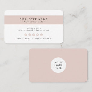 Feminine Chic Blush Pink Small Business Employee Card