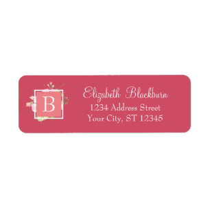 Feminine Chic Floral Monogrammed Return Address