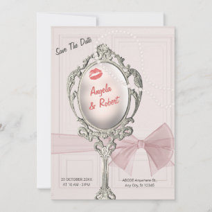 Feminine classic vintage wedding save the date
