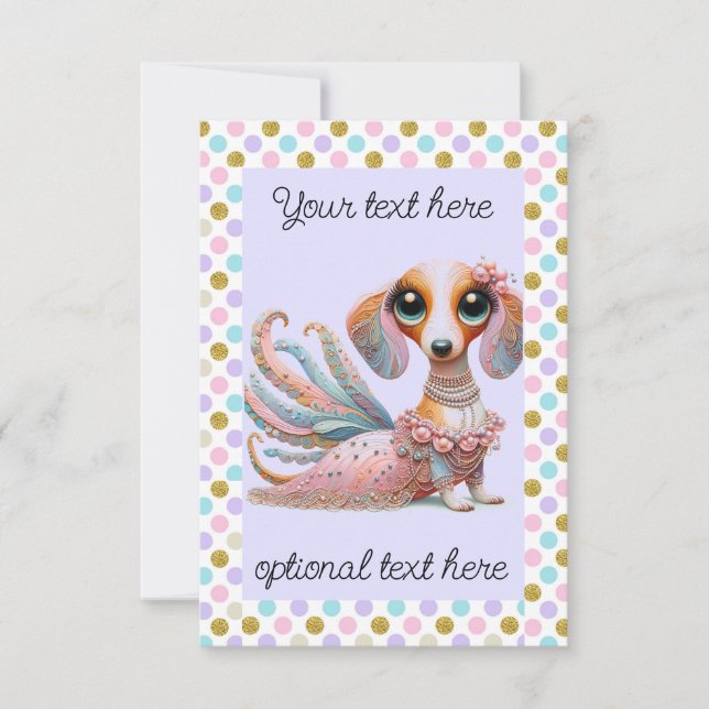 Feminine Dachshund Any Occasion Party Invitation (Front)